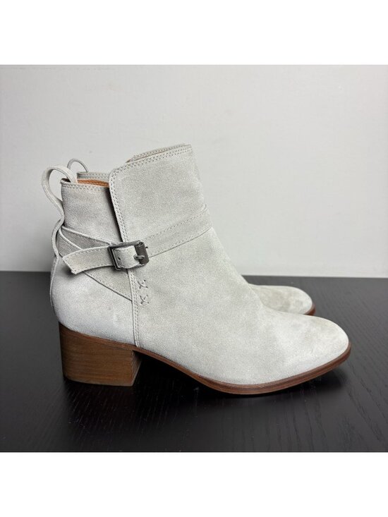rag & bone Shoes - RAG & BONE Womens Size 39 Walker Suede Buckle Booties Light Gray Heeled Boots